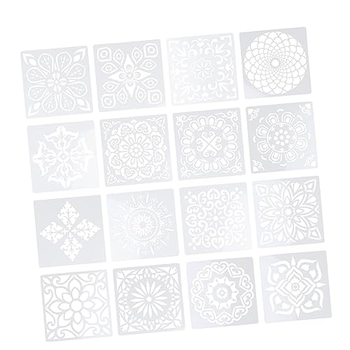 STOBOK 1 Satz Vorlagen Zum Zeichnen Von Blumen Basteln Malvorlagen Wandschablonen Zum Bemalen Malerei Werkzeug Vorlagen Zum Malen Von Mandalas Mandala-zeichnungsvorlagen 16 Stück von STOBOK