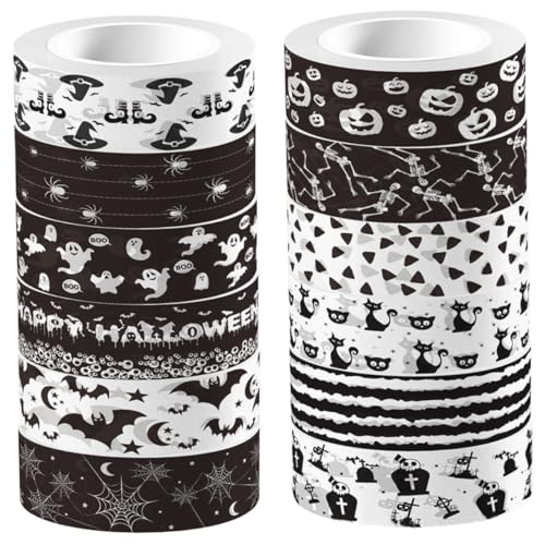STOBOK 1 Satz Washi Tape Zum Verpacken Von Geschenken Halloween-klebeband Halloween-tape- Farbig Diy -handwerkband Dekoratives Klebeband Flüsterpapier 12rollen von STOBOK