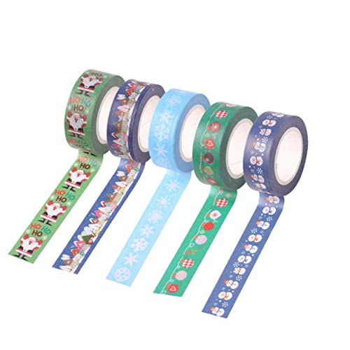 STOBOK 1 Satz Washi-tape-aufkleber Papier Weihnachtsmotiv Weihnachten Weihnachts Washi Tape Washi Tape Für Geschenkverpackungen Zu Weihnachten Washi-klebeband Tagebuchband 5rollen von STOBOK
