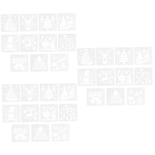 STOBOK 1 Satz Zeichenvorlagen Für Weihnachtsalbum Christmas Album Basteln Weihnachten Frohe Weihnachten Schablonen Diy Malvorlage Selbst Bemalte Schablonen Plastik Weiß 11 Stück von STOBOK