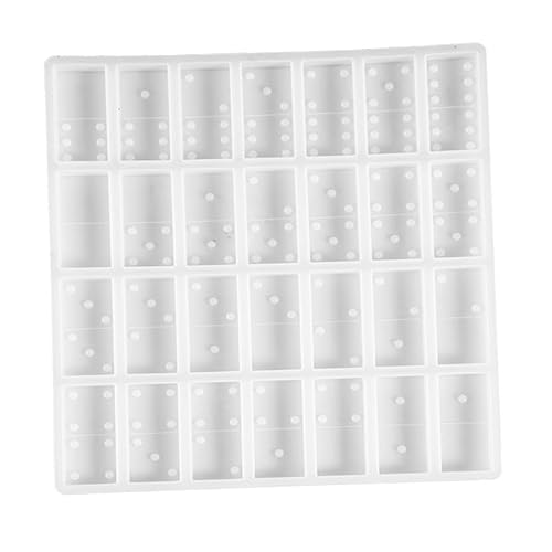 STOBOK Desserttablett 1 Stück Dominoform Kieselgel Kristall Epoxidharz Weiße Plätzchenplatte DIY von STOBOK