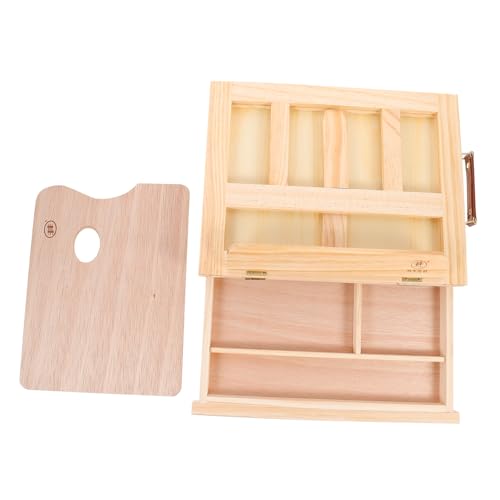 STOBOK 1 Stück Holzstaffelei mit Schublade Faltbarer Malständer für Gemälde Bilderrahmen und Kunstwerke Robuste und Leichte Tischstaffelei Holzfarbe für Projekte und Ausstellungen von STOBOK