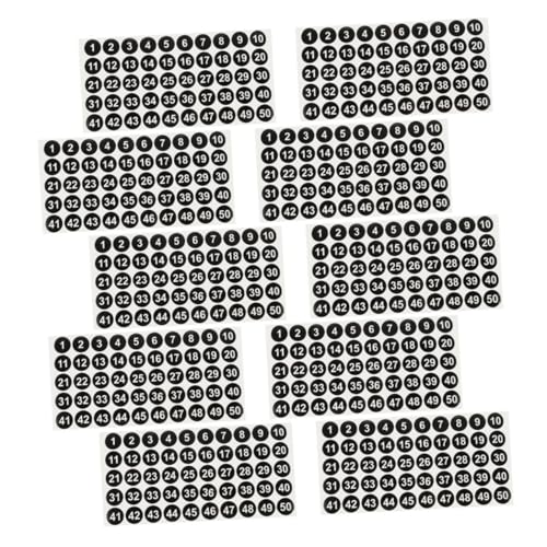 STOBOK 10 Blatt Nummernaufkleber Aufkleber Mit Kreisnummer Nummernmarkierungsaufkleber Schule Diy Pompons Eisenaufkleber Aufkleber Mit Seriennummer Outdoor -vorräte Papier von STOBOK