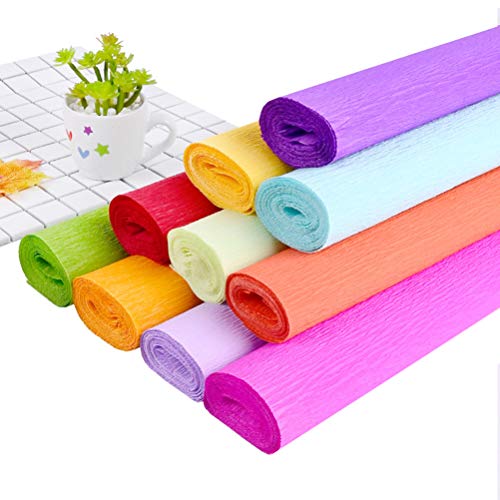 STOBOK 10 Rollen Krepppapierfalten Krepppapier Basteln Zerknittertes Papier Für Diy Luftschlangen Aus Krepppapier Lila Luftschlangen Kreidepapier Krepp-papier Sortiert Kind Verdicken von STOBOK