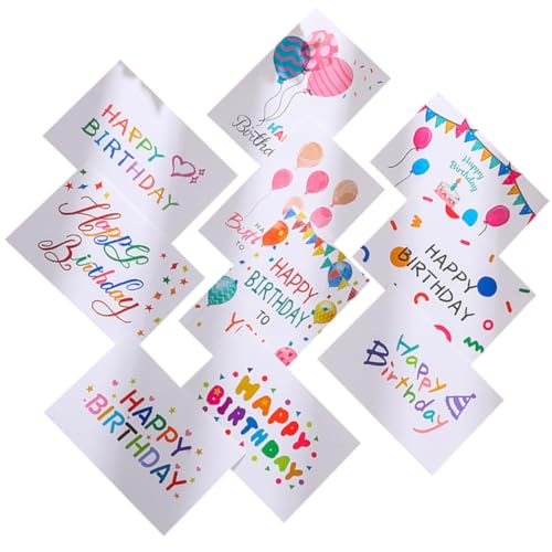 STOBOK 10 Stück Geburtstagskarte faltkarten klappkarten Glückwunschkarte Geburtstagswünsche grußkarten geburtstag geschenkkarten geburtstag segnen karten Papier von STOBOK