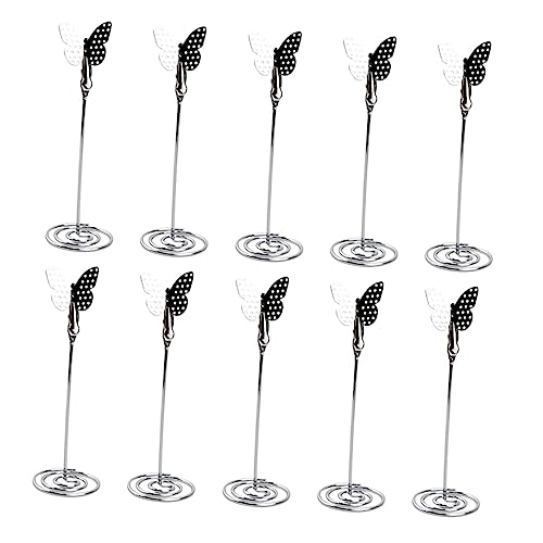 STOBOK 10 Stück Hochzeitssitzhalter mit Karteninhaber Florist Ständer für Hochzeitsnummernhalter visitenkarten halterung hochzeitsdeko Tischbildhalter Bildhalter für Tische Metall Silver von STOBOK