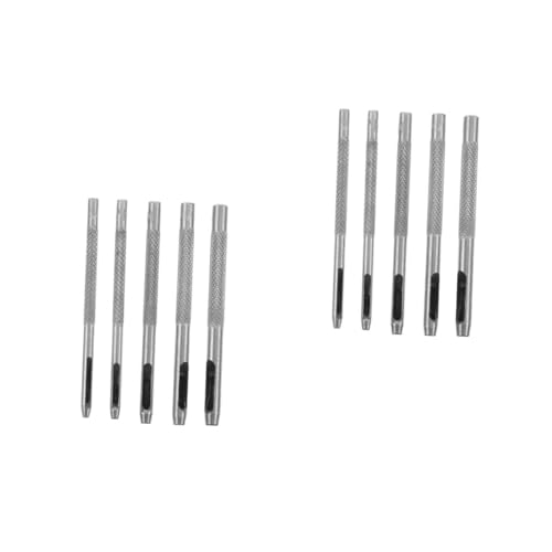 STOBOK 10 Stück Lederstanzwerkzeug Locher für Löcher industriell Schneiden klein Grommet Punch-Kit Gürtellochmacher Hochleistungs-Lochstanze Schlag-Kit Hole Punch Tool Stahl Silber von STOBOK