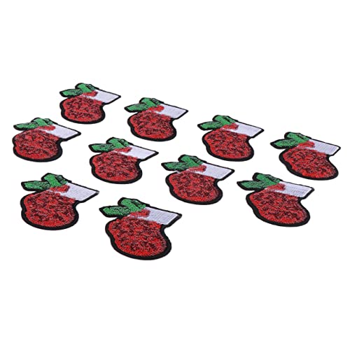 STOBOK 10 Stück weihnachtliche Pailletten-Patches kinderkleider kinderkleidung xmas decoration bügeln Flicken nähen Weihnachtsaufnäher Stoff gestickter Aufnäher Patches im Weihnachtsstil von STOBOK