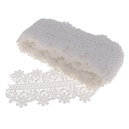 STOBOK 10 Yards Weißer Spitzenbesatz für Hochzeitskleid-dekoration Blumen-stickapplikation 6 von STOBOK