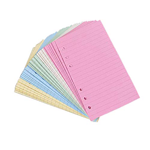 STOBOK 100 Blätter A6 6-Ring Binder Papier, Buntes Refill Papier für 6 Löcher Binder Planner Tagebuch Notizbuch Ringbuch Reisetagebuch von STOBOK