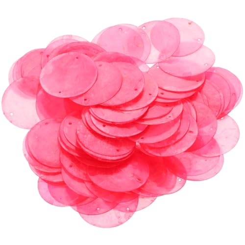 STOBOK 100 StüCk Perlmutt Muschelscheiben 5cm Mit Doppel Loch Für DIY Bastelprojekte Windglocken Dekoration Und Schmuckherstellung Peach Pink von STOBOK