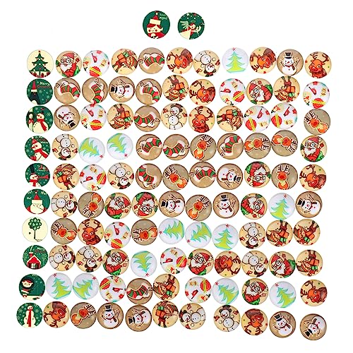 STOBOK 100 Stück Glasfleck Weihnachts-Edelsteinaufkleber Schmuckherstellung für Weihnachten DIY Weihnachtsschmuck Cabochons Dekorationen Edelstein-Patch Glaskuppel mit flacher Rückseite von STOBOK