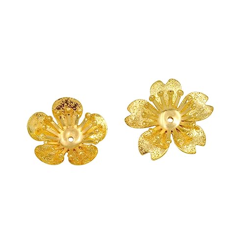 STOBOK 100 Stück Zubehör für Blumenanhänger haarband hair-band hairband DIY Schmuckzubehör festlich brooch Broschennadel Reize Material für DIY-Anhänger Spacer-Blumen-Charme Golden von STOBOK