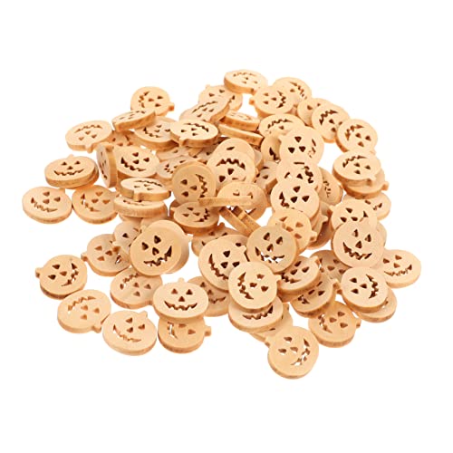 STOBOK 100stücke Holz Kürbis Knöpfe Unvollendete Nähzubehör Für Halloween Dekoration Für Kleidung Bastelprojekte Und von STOBOK