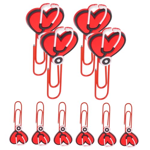 STOBOK 10st Büroklammern Aus Metall Büroklammern Für Krankenschwestern Süße Blumen-büroklammer Dekorative Büroklammer Nachfüllklammern Aus Metall Stethoskop- Schmücken Karikatur Pvc von STOBOK