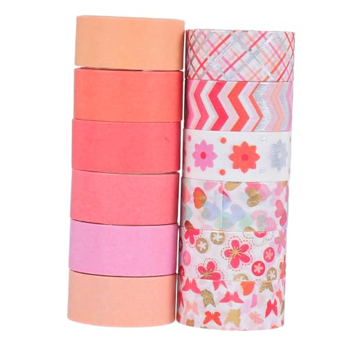 STOBOK 12 Rollen Washi-tape Zeitschriftenzubehör Dekorative Washi-klebebänder Dekoratives Klebeband Zum Basteln Washi Tape Zum Aufzeichnen Klebeband Zum Einwickeln Bastelband Papier von STOBOK