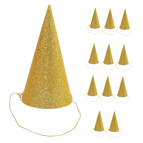 STOBOK 12 Stück Glitzernde -Partyhüte Dreieckige Geburtstagsparty-Hüte Metallfolie Kunsthandwerk Kappen Geburtstagsfeier Kostümzubehör Dekorationen Golden STOBOK 12 Stück Glitzernde -Partyhüte Dreieckige Geburtstagsparty-Hüte Metallfolie Kunsthandwerk Kappen Geburtstagsfeier Kostümzubehör Dekorationen Golden von STOBOK