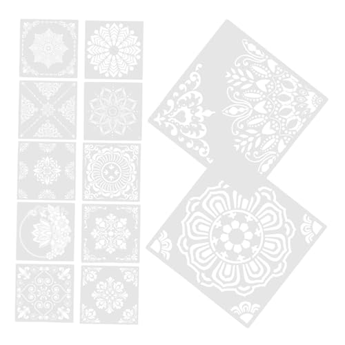 STOBOK 12 Stück Malvorlage Hochzeit Mandala-Schablonen Mandala Malschablonen Zeichnung wandverkleidung wand polsterung Wiederverwendbare Vorlagen große Schablonen für Wände das Haustier von STOBOK