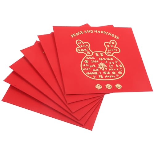 STOBOK 12 Stück Roter Umschlag zum Jahr des Drachen Umschläge zum Jahr des Drachen Mondjahrdekorationen Glück Geldbeutel Mond- Frühlingsfest Geldpakete traditionelles rotes Paket Papier von STOBOK