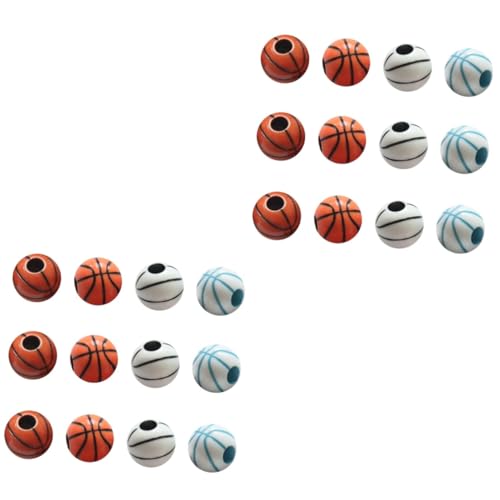 STOBOK 120 Stk Runde Perlen Loch Perlen Armbandperlen Zubehör Für Lose Perlen Große Lochperlen Basketball von STOBOK