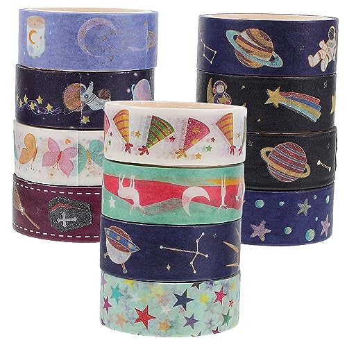STOBOK 12Rolle Washi Tape Dekoratives Klebeband für Journaling Scrapbooking DIY Projekte Ästhetisches Selbstklebendes Bastelmaterial für Kreative Designs STOBOK 12Rolle Washi Tape Dekoratives Klebeband für Journaling Scrapbooking DIY Projekte Ästhetisches Selbstklebendes Bastelmaterial für Kreative Designs von STOBOK