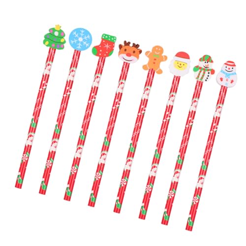 STOBOK 15 Stück Weihnachtsbleistifte mit Radiergummi für Verschiedene Designs oder Belohnung Klassenzimmer und Partys Kreative Schreibutensilien für Kleine Künstler von STOBOK