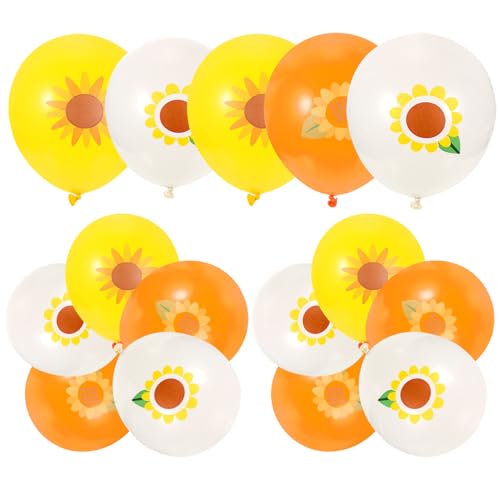 STOBOK 15St Sonnenblumenballon Partydekoration Sonnenblumendekorationen für Partys hochzeitsdeko Baby-Kit gelbe geburtstagsdekoration Sonnenblumen-Brautparty-Dekorationen von STOBOK
