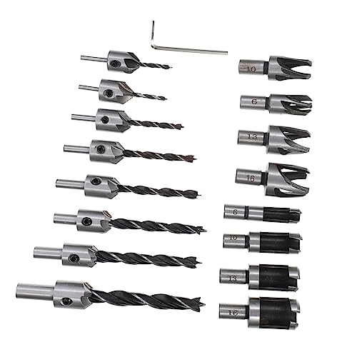 STOBOK 16 Stück Komprimiertes Bohrbitset Eingestellt Senkerbohrer Für Holz Holzstopfenbohrer Senkbit Senkbohrer-kit Holzbearbeitungsbohrer Bohrer Und Countersink Senker Für Holz Stahl STOBOK 16 Stück Komprimiertes Bohrbitset Eingestellt Senkerbohrer Für Holz Holzstopfenbohrer Senkbit Senkbohrer-kit Holzbearbeitungsbohrer Bohrer Und Countersink Senker Für Holz Stahl von STOBOK