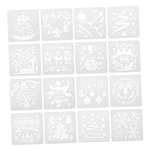 STOBOK 16 Stück Weihnachtsvorlage Geburt Weihnachtsschablone Schablonen Zum Thema Weihnachten Klein Drinnen Schablonen Vorlage Wand Szene Dekorationen Für Weihnachtsdeko Weiß Das Haustier von STOBOK