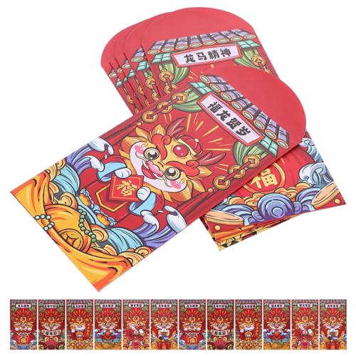 STOBOK 18 Stück Rote Umschlagtasche Geld Produkt Mondjahr Rote Umschläge Jahresumschläge Roter Paketdrache Pakete Roter Taschenumschlag Alle Plüsch Festivaldekoration Gelegenheit Papier von STOBOK