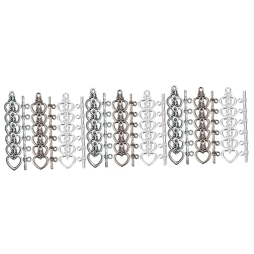 STOBOK 180 Sets Herzknopf Schlüssel Schmuck Knebelverschlüsse Halskettenverschlüsse Schmuckverschluss Armbandverbinder Schmuckteile Armbandherstellungswerkzeug Armbandverbindungs von STOBOK