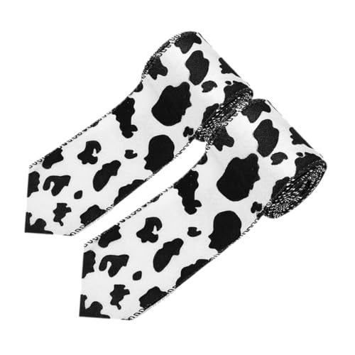 STOBOK 2 Rollen Band Kuhdruckband Westernband Kuhdrucke Bastelband Kuhbänder Zum Basteln Stoffbänder Mit Tierdruck Kuhdruckband Zum Dekorieren Polyester von STOBOK