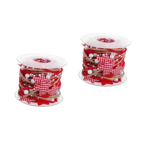 STOBOK 2 Rollen Geschenkband verpacken Party Weihnachtsband für Baum Streifen Weihnachtsband verdrahtet Dekoration seidenband ribbon festival bänder Schleife dekoratives Band Polyester von STOBOK