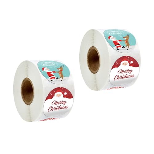 STOBOK 2 Rollen Urlaubsgeschenkaufkleber Siegel Aufkleber versiegelnde Dekoration abnehm aufkleber weihnachts verpackungen Geschenksiegelaufkleber Siegeletiketten für Weihnachten Papier von STOBOK