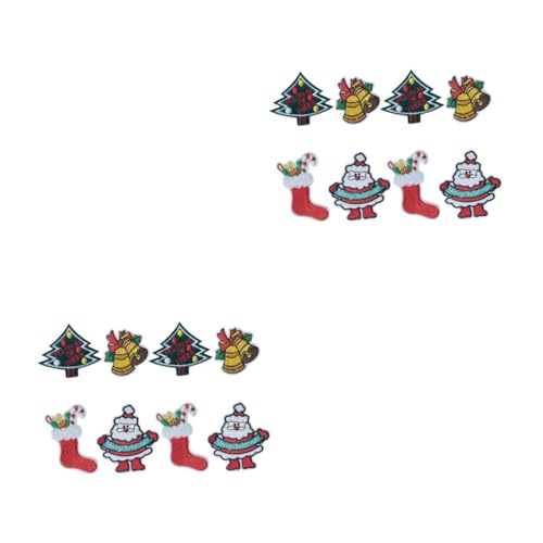STOBOK 2 Sätze 8 Stück Diy Kleidungsaufkleber Patch Abzeichen Stichworte Flecken Weihnachts -nähen -applique Rückenaufnäher Für Jacken Kleidung Accessoires Kleideraufkleber Polyester von STOBOK