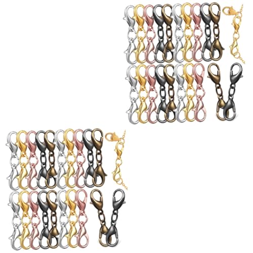 STOBOK 2 Sätze Doppelte Karabinerverschluss-verlängerung Stehstark Schmuckherstellung Extender Doppelkarabinerverschluss Aus Roségold Dual Für Armband-halsketten-verlängerung 20 Stück * 2 STOBOK 2 Sätze Doppelte Karabinerverschluss-verlängerung Stehstark Schmuckherstellung Extender Doppelkarabinerverschluss Aus Roségold Dual Für Armband-halsketten-verlängerung 20 Stück * 2 von STOBOK