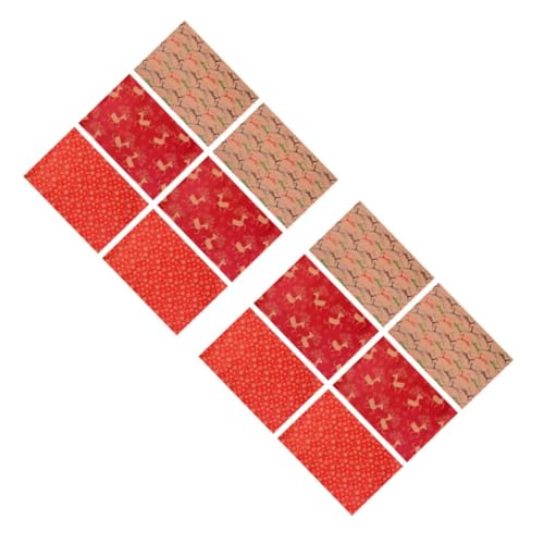 STOBOK 2 Sätze Geschenkpapier Weihnachtsverpackungspapier Packpapier Einpacken Weihnachtsbedarf Buch Verpackungspapier Weihnachtsgeschenk Weihnachtspaket Papier Kraftpapier 6 Stück * 2 von STOBOK
