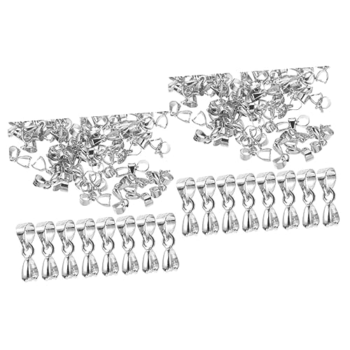 STOBOK 2 Sätze Hängende Schnalle Faden Makramee Schmuck Schließe Kette Anhänger Verschlüsse Armbandverlängerung Armbänder Charm-verschlüsse Anschlüsse Crimpen Silver Silber- 100 Stück * 2 von STOBOK