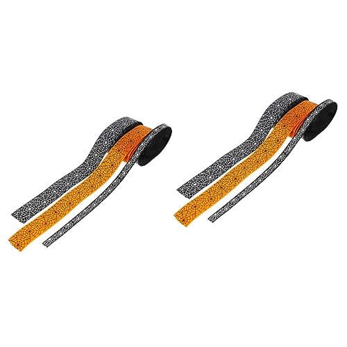 STOBOK 2 Sätze Halloween-gurtband Geschenkband Halloween Haarschmuck Halloween Halloween-geschenkband Halloweendeko Wickelband Stoff Bandband Diy Handgemachtes Band Polyester 3 Rollen * 2 von STOBOK