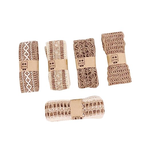 STOBOK 2 Sätze Jutebänder Seidenband Ribbon Verpackungen Für Hochzeitsringe Handmade Sackleinenband Basteln Streifen Geschenkband Dekoratives Band Hanfseil 5 Stück * 2 STOBOK 2 Sätze Jutebänder Seidenband Ribbon Verpackungen Für Hochzeitsringe Handmade Sackleinenband Basteln Streifen Geschenkband Dekoratives Band Hanfseil 5 Stück * 2 von STOBOK