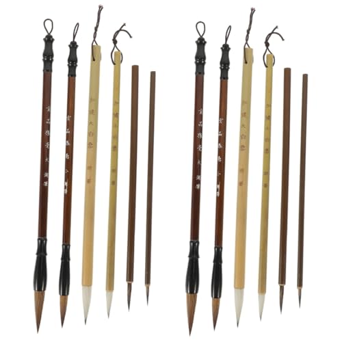 STOBOK 2 Sätze Kalligraphie-schreibpinsel Tuschepinsel Traditioneller Kalligraphiepinsel Tintenpinsel Kunst Malerei Pinsel Für Kalligrafie Gliederung Bußgeld Zeichnung Nylon 6 Stücke * 2 von STOBOK