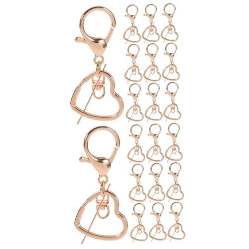 STOBOK 2 Sätze Karabinerhaken Bausatz Lanyard-clip Herzförmige Schmuckbeutel Label-label-tastenkappen Auto Schlüsselanhänger Diy Schlüsselanhänger Zubehör Münze Golden Metall 10 Stück * 2 von STOBOK