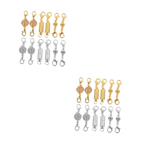 STOBOK 2 Sätze Magnetische Schnalle Selber Machen Schmuckherstellung Schmuck Machen Schmuck Verschluss Diy-verbindungsschnalle Verbindungsschnallenteile Diy Zubehör Legierung 16 Stück * 2 von STOBOK
