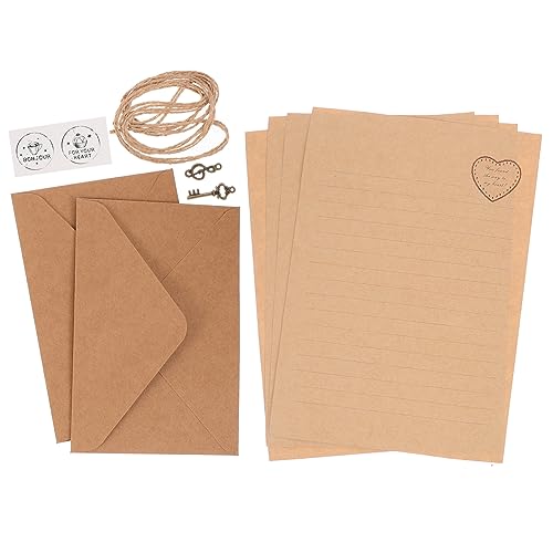 STOBOK 2 Sätze Notebook -Briefpapier Set Briefpapier-Kit alte Schreibpapiere Briefumschläge Schreibwaren Briefversorgung Briefpapier umhüllen Vintage Briefpapier Briefumschlag Hanfseil von STOBOK