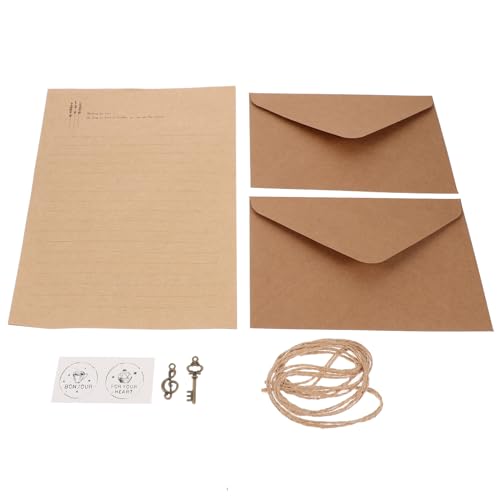 STOBOK 2 Sätze Notebook -Briefpapier Set Vintage -Umschläge Vintage-Briefpapier Vintage Stationery Paper Briefpapier schreiben Briefpapier-Kit Briefumschlag aus Briefpapier Hanfseil von STOBOK
