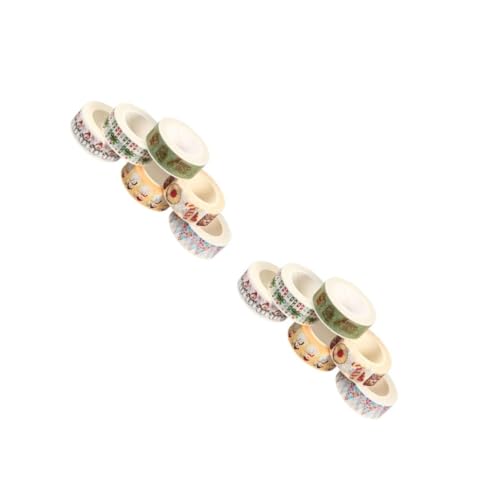 STOBOK 2 Sätze Papierbanddekoration Für Weihnachtsband Partydekorationen Scrapbooking Tape Weihnachten Golden Weihnachtsdeko Diy Klebeband Papier Klebeband 6 Stück * 2 von STOBOK