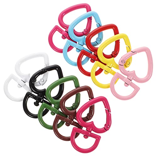 STOBOK 2 Sätze Pfirsichherz Federschnalle Robuste Druckknopfclips Anhänger Haken Kettenverschlüsse Charms Schlüsselring Karabiner Rosa Schlüsselclip Paar Drehbar 10 Stück * 2 von STOBOK