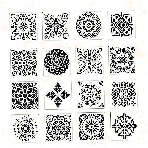 STOBOK 2 Sätze Schablonen zum Zeichnen von Mode mandala schablonen zeichenschablonen Zeichenwerkzeug Schablonen zum Malen Malerei für Kunst Malschablonen Schablonen aushöhlen Silver von STOBOK