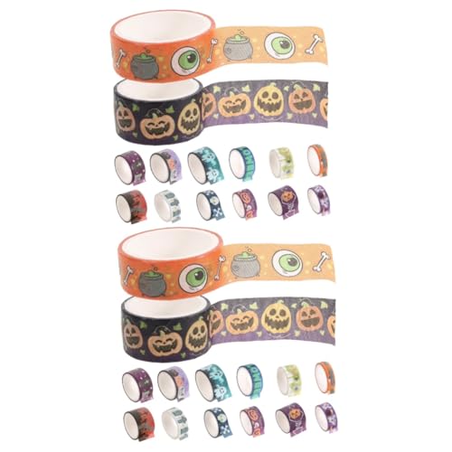 STOBOK 2 Sätze Süßes Band Halloween- Dekoratives Festivalband Dekoration Kürbisgeist-papierband Party Halloween-klebeband Halloween-band Flüsterpapier 14 Rollen * 2 von STOBOK