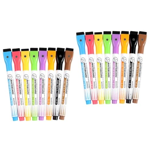 STOBOK 2 Sätze Whiteboard Stift Magnetisch Whiteboard Magnetisch Trocken Abwischbar Marker Löschbar Für Die Schule Farbe Tafelradierer Magnetische Anzeigetafel 8 Stücke * 2 von STOBOK